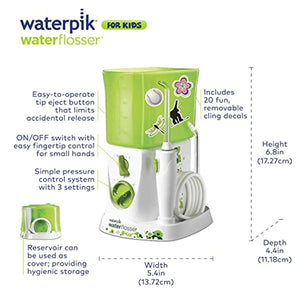 Waterpik Water Flosser for Kids, Countertop Water Flosser for Children and Braces, WP-260, Green