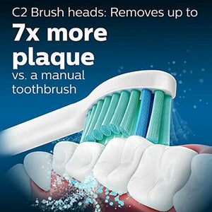 Philips Sonicare Genuine Toothbrush Head Variety Pack, C3 Premium Plaque Control and C2 Optimal Plaque Control, 3 Brush Heads, White, HX9023/6