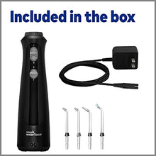 Load image into Gallery viewer, Waterpik Cordless Pearl Water Flosser Rechargeable Portable Water Flosser for Teeth, Gums, Braces Care and Travel with 4 Flossing Tips, ADA Accepted, WF-13 Black