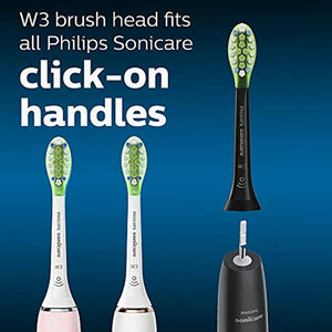 Philips Sonicare Genuine W3 Premium White Replacement Toothbrush Heads, 2 Brush Heads, Black, HX9062/95