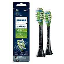 Load image into Gallery viewer, Philips Sonicare Genuine W3 Premium White Replacement Toothbrush Heads, 2 Brush Heads, Black, HX9062/95