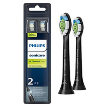 Load image into Gallery viewer, Philips Sonicare Genuine W DiamondClean Toothbrush Heads, 2 Brush Heads, Black, HX6062/95