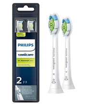 Load image into Gallery viewer, Philips Sonicare Genuine W DiamondClean Replacement Toothbrush Heads, 2 Brush Heads, White, HX6062/65