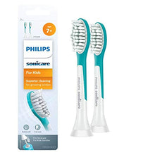 Load image into Gallery viewer, Philips Sonicare for Kids 7+ Genuine Replacement Toothbrush Heads, 2 Brush Heads, Turquoise and White, Standard, HX6032/94