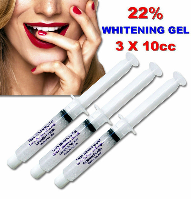 BELLEMATE 3 Syringes 22% TEETH WHITENING GEL Professional WHITENER  30cc =120 apps