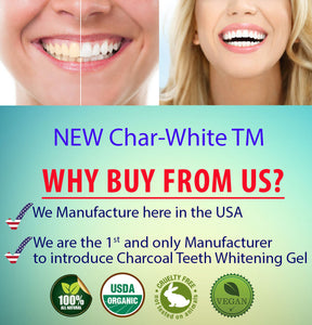 ORGANIC CHARCOAL + MINT GEL NATURAL TEETH WHITENING TOOTHPASTE MOUTH WASHER