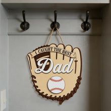 Load image into Gallery viewer, 2D Baseball Dad Wooden Plaque Sign - Personalized Father's Day Gift, W