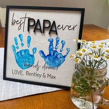 Load image into Gallery viewer, siubich Custom Best Dad Ever Hands Down Sign Plaque Personalized Fathe