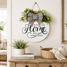 Load image into Gallery viewer, Door Sign Farmhouse Porch Décor Rustic Door Hanger for Front Door Wre