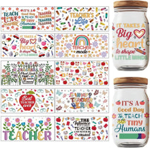 Load image into Gallery viewer, 10 Sheets Teacher Appreciation UV DTF Cup Wraps Best Teacher Ever UV R