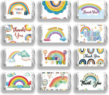 Load image into Gallery viewer, 120 Pcs Thank You Mini Candy Bar Wrappers Cartoon Rainbow Balloon Clou