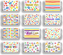 Load image into Gallery viewer, 120 Pcs Thank You Mini Candy Bar Wrappers Rainbow Circle Flower Dot Ch