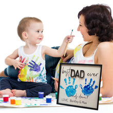 Load image into Gallery viewer, Nmdmisc Personalized Best Dad Ever Hands Down DIY Hand Print Wood Sign
