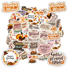 Load image into Gallery viewer, 35pcs Colorful Turkey Stickers Autumn Gratitude Stickers Harvest Thank