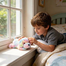 Load image into Gallery viewer, Rainbow Glowing Lying Puppy Plush Toy, Soft Gradient Color Stuffed Dog