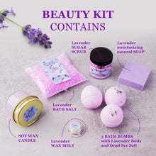 Load image into Gallery viewer, Lavender Spa Gift Set for Women Organic Home Spa Bath Basket Handmade