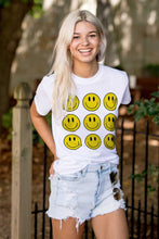 Load image into Gallery viewer, Positive Happy Faces Smile Emoticons Plus Size Crewneck Graphic Tee Sh