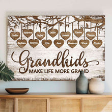 Load image into Gallery viewer, Customizaholic Custom Grandkids Heart Canvas, Grandchildren Name Sign,