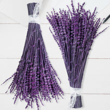 Load image into Gallery viewer, 2 Bundles of 350 Stems Dried Purple Lavender Flowers, 16-17 Inch Prese