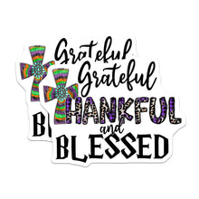 Load image into Gallery viewer, (2 Pack) Grateful Thankful Blessed Stickers - Spiritual Cross Art - Tu