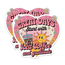 Load image into Gallery viewer, (2 Pack) Iced Coffee Stickers - Gratitude Stickers - Positive Vibes St