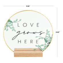 Load image into Gallery viewer, Inspirational "Love Grows Here" Translucent Tabletop Plaque with Solid