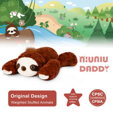 Load image into Gallery viewer, Niuniu Daddy Stuffed Animal Plush Toy, Weighted Sloth, 3.3lb, Soft Fau