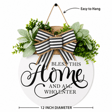 Load image into Gallery viewer, Door Sign Farmhouse Porch Décor Rustic Door Hanger for Front Door Wre