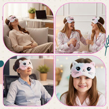 Load image into Gallery viewer, Kids Sleeping Mask, 2 Pcs Cute Plush Cat Sleep Mask for Kids Soft Comf