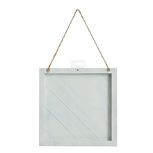Load image into Gallery viewer, Wood Plank Plaque Diagonal Design White Wash 10" x 10" (1 Piece)
