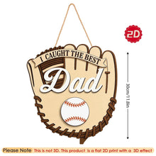 Load image into Gallery viewer, 2D Baseball Dad Wooden Plaque Sign - Personalized Father's Day Gift, W