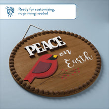 Load image into Gallery viewer, Hello Hobby Wood Beaded Edge Round Plaque, 15.625" x 14" x .94"