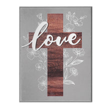 Load image into Gallery viewer, (2 pack) Crystal Art Gallery Love Cross and Florals Typographic Wood W