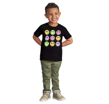 Load image into Gallery viewer, Colorful Happy Face Smile Eyes Toddler Boy Girl T Shirt Infant Toddler