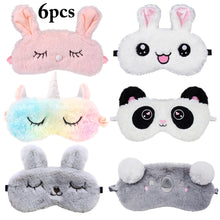 Load image into Gallery viewer, 6PCS Sleep Mask Cute Cartoon Eye Mask for Girls Kids Women Eye Covers