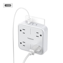 Load image into Gallery viewer, Multi Plug Outlet Extender, TESSAN Surge Protector Splitter with 3 USB (1 USB C Port) Wall Charger, Multiple Expander for Travel, Home, College Dorm Room