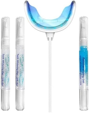 Teeth Whitening Kit with LED Powered by a Smart Phone (iPhone or Android) whitens Teeth Faster, by White Teeth Global (TM)