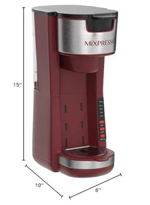 Mixpresso Single Serve Coffee Brewer K-Cup Pods Compatible & Ground Coffee, 30 oz Compact Coffee Maker Single Serve With 5 Brew Sizes Up To 14 Oz, Fits Travel Mug, Adjustable Drip Tray, Black