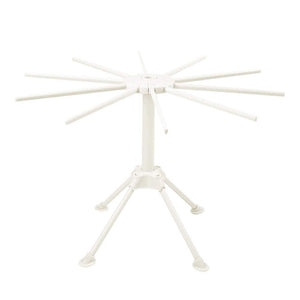 Collapsible Pasta Drying Rack - Spaghetti Noodle Drying Rack with 10 Bar Handles White