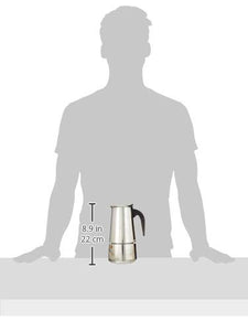 Mixpresso 9 Cup Greca Stovetop Espresso Maker 450ml/15oz, Moka Pot with Coffee Percolator Design, Stainless Steel Stove Top Coffee Maker for Camping or Home Use, Italian Coffee Maker Stovetop