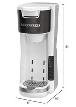 Load image into Gallery viewer, Mixpresso Single Serve Coffee Brewer K-Cup Pods Compatible &amp; Ground Coffee, 30 oz Compact Coffee Maker Single Serve With 5 Brew Sizes Up To 14 Oz, Fits Travel Mug, Adjustable Drip Tray, Black