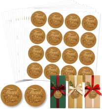 Load image into Gallery viewer, 320 Pcs Thank You Stickers 2 Inch Round Kraft Paper Stickers Appreciat