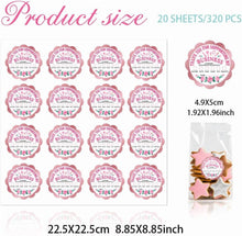 Load image into Gallery viewer, 320 Pcs Thank You Stickers 2 Inch Round Kraft Paper Stickers Appreciat