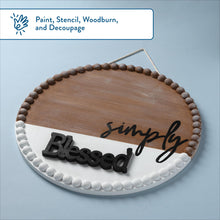 Load image into Gallery viewer, Hello Hobby Wood Beaded Edge Round Plaque, 15.625" x 14" x .94"