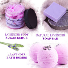Load image into Gallery viewer, Lavender Spa Gift Set for Women Organic Home Spa Bath Basket Handmade