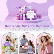 Load image into Gallery viewer, Gift Basket for Women With Lavender Spa Set, Cozy Flannel Blanket, Sel