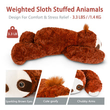 Load image into Gallery viewer, Niuniu Daddy Stuffed Animal Plush Toy, Weighted Sloth, 3.3lb, Soft Fau