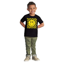 Load image into Gallery viewer, Cool Checkerboard Happy Face Smile Toddler Boy Girl T Shirt Infant Tod
