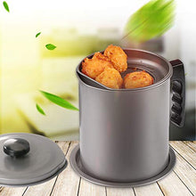 Load image into Gallery viewer, Bacon Grease Container with Fine Mesh Strainer, 1.3 L almost 6 Full Cups Iron Cooking Oil Can with Removable a Coaster Tray for Kitchen Fat Storage Black