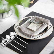 Load image into Gallery viewer, YellRin Knife Spoon Rests Stainless Steel Spoon Fork Knife Rest Rack Flatware Holder Set of 4 for Dining Table Hotel Restaurant ﻿ (size 3)